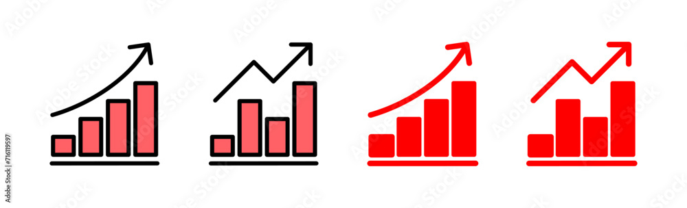 Growing graph Icon set illustration. Chart sign and symbol. diagram icon Growing graph Icon set illustration. Chart sign and symbol. diagram icon
