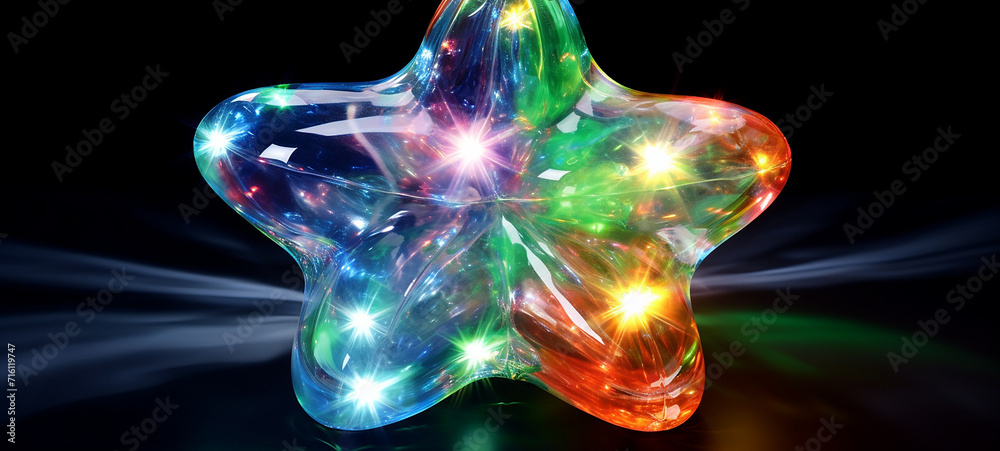 Simple Translucent Blow Up Stars: Spectacle Rubber Toy Galaxy World Plastic star in a Dark Sparkle background, glowing neon star for night star toy full of magic jelly filled Simple Translucent Blow Up Stars: Spectacle Rubber Toy Galaxy World Plastic star in a Dark Sparkle background, glowing neon star for night star toy full of magic jelly filled