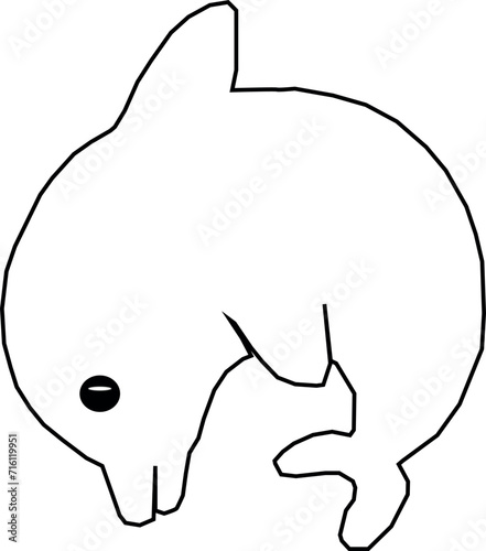 vector set of dolphin line art hand dawing