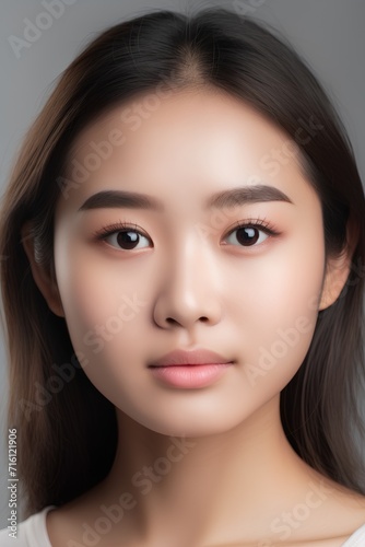 Portrait of beautiful young asian woman with clean fresh skin, face care, Facial treatment, Cosmetology, beauty and spa, Asian women portrait.