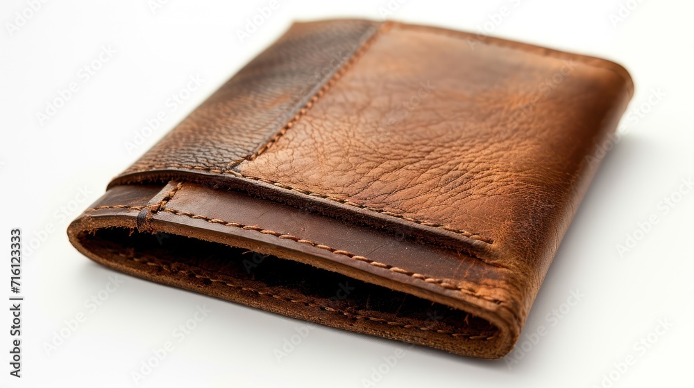 Men's leather wallet in white background Men's leather wallet in white background