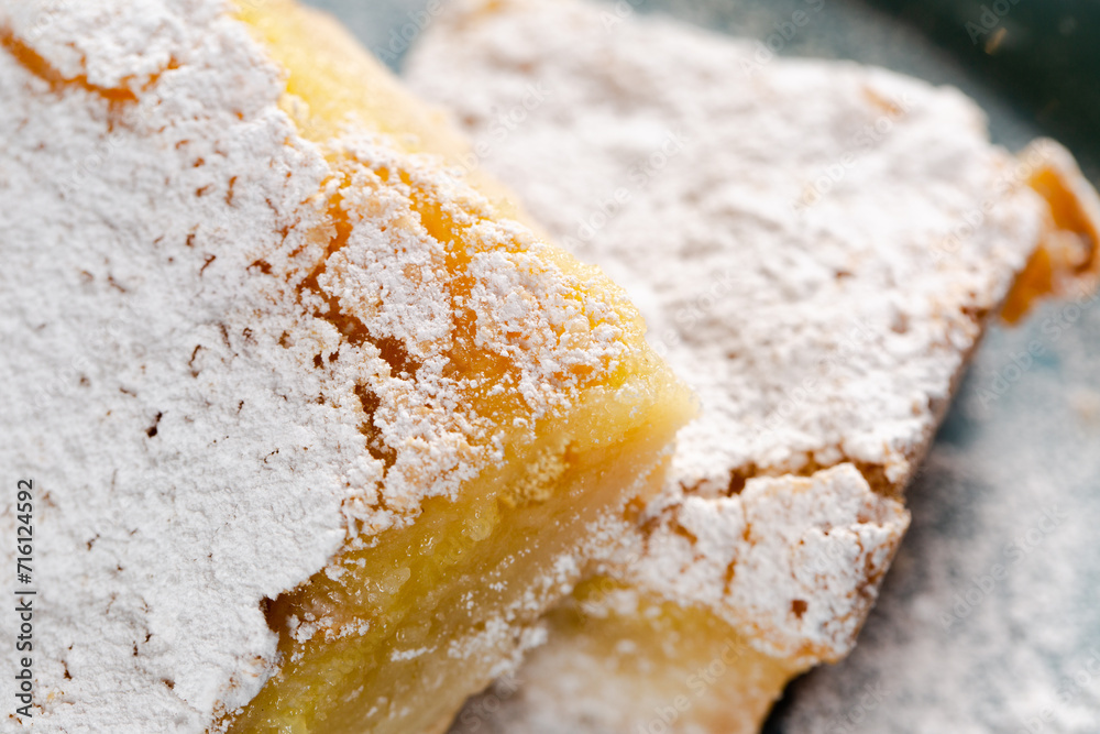 Fototapeta premium Yummy lemon bars covered in sugar