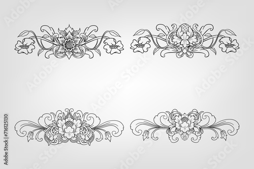 Classical Baroque Filigree Decoration Ornament Vintage Floral Border Style Antique Art Retro