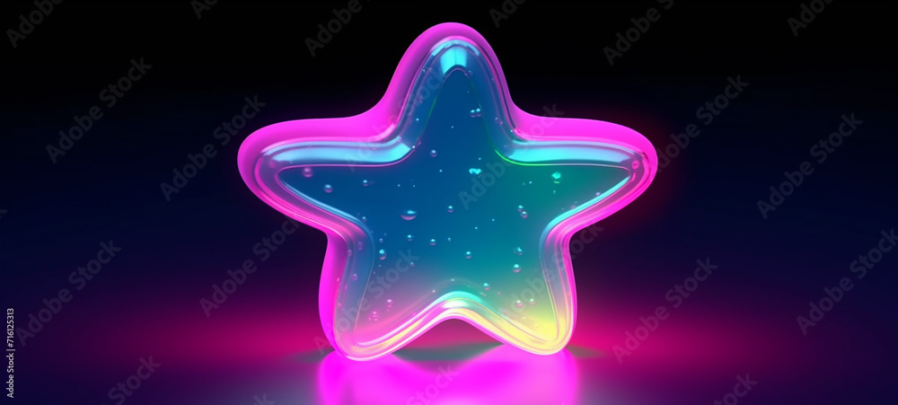 Obraz premium Neon Translucent Blow Up Stars Spectacle: Toy Galaxy World