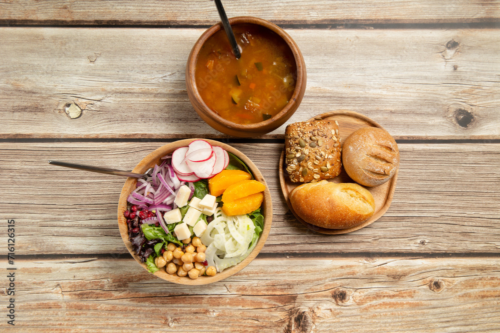 Salad and soup Salad and soup