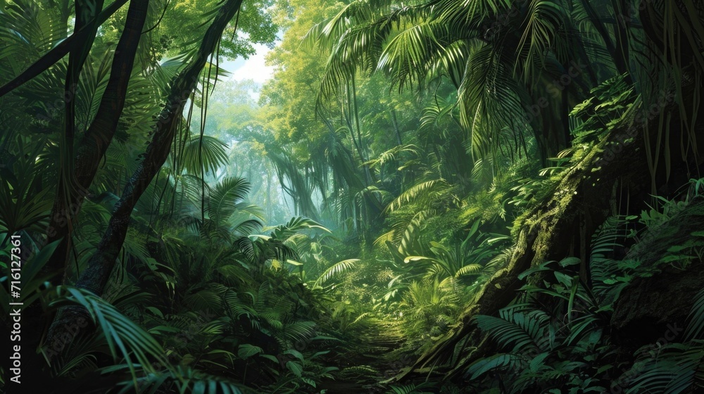 The dense foliage of the jungle provides a sense of privacy and seclusion, allowing for deep contemplation.
