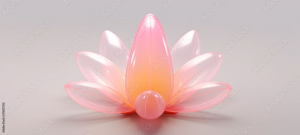 Simple Translucent Blow Up Flower: Minimal Inflatable Rubber Toy for Children, Clear Bubbly Flower, Y2k 3D Flower, Blown up Inflatable Flower Ai illustration, Bright Colorful Vinyl Flowers Clear Vinyl