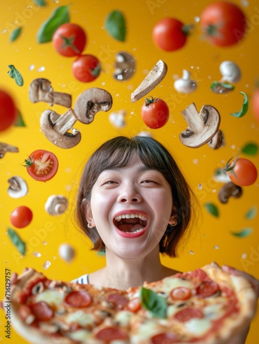 Flying Pizza Paradise: A Burst of Joy and Toppings photo