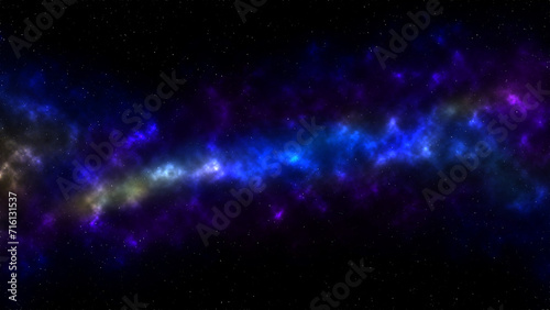 Starfield. Space abstract background with nebula and shining stars. The infinite universe and starry night. Colorful milky way with the cosmos particle and the stardust. Mystic colorful galaxy