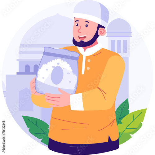 Muslim Man Character Illustration 