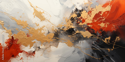 Dynamic Abstract with Gold Accents