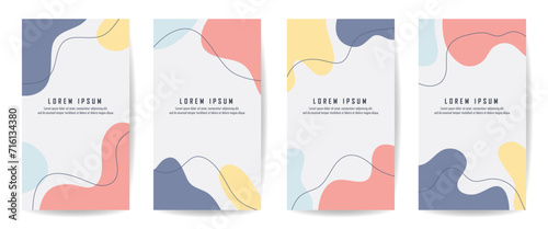 Social media template wave pastel color