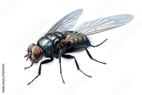 a fly with a fly on its face, Isolated on transparent PNG background, Generative ai