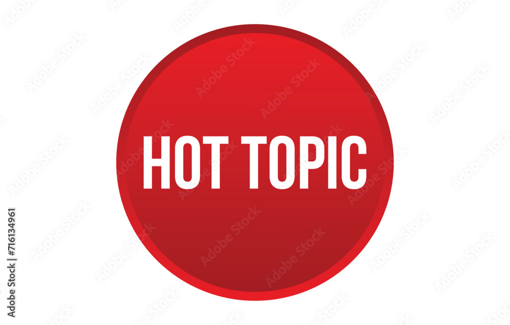 Hot Topic red vector banner illustration isolated on white background Hot Topic red vector banner illustration isolated on white background