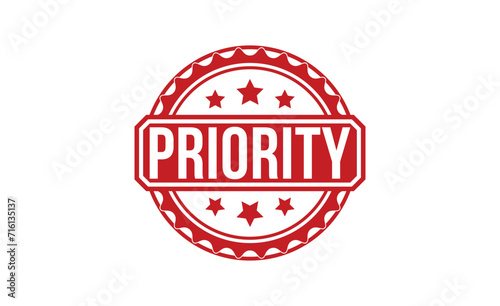 PRIORITY stamp red rubber stamp on white background. PRIORITY stamp sign. PRIORITY stamp.