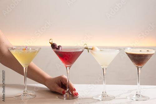 Assortment of martinis