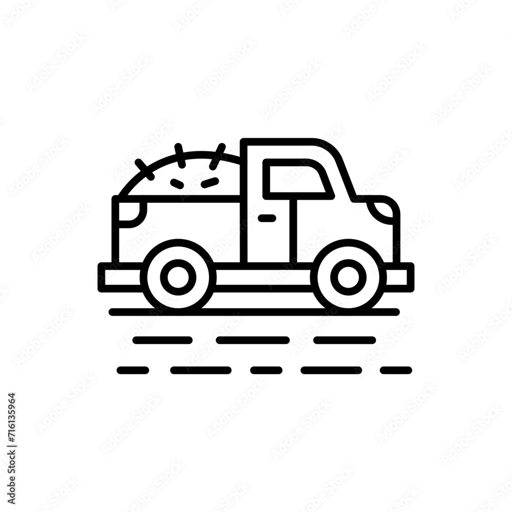 Hay bale outline icons, minimalist vector illustration ,simple transparent graphic element .Isolated on white background