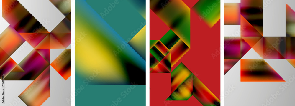 Set of colorful geometric posters - round shapes and circles with fluid color gradients. Abstract backgrounds for wallpaper, business card, cover, poster, banner, brochure, header, website Set of colorful geometric posters - round shapes and circles with fluid color gradients. Abstract backgrounds for wallpaper, business card, cover, poster, banner, brochure, header, website