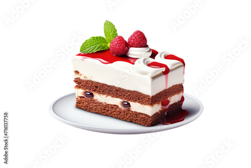 illustration of a piece of cake with word, Isolated on transparent PNG background, Generative ai