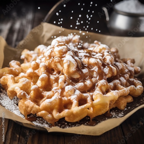 funnel cake with powdered sugar