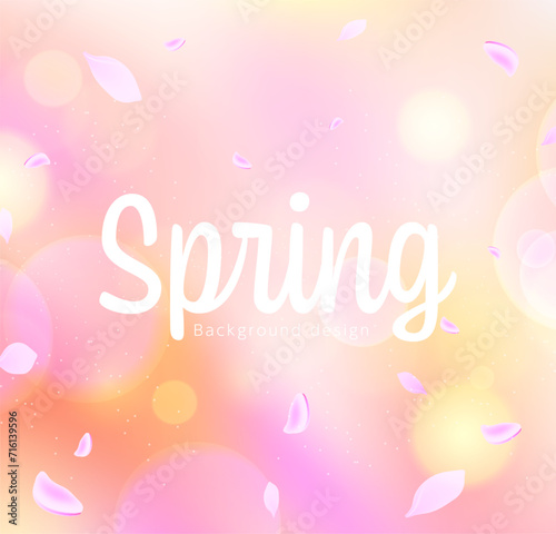 桜の花びらが舞う、春の背景イメージ