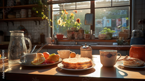 breakfast in morning on kitchen room © wiparat