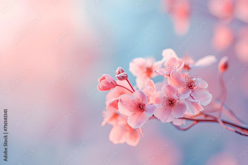 An ethereal display of delicate flowers in a dreamy pastel setting evokes a sense of calm and serenity An ethereal display of delicate flowers in a dreamy pastel setting evokes a sense of calm and serenity