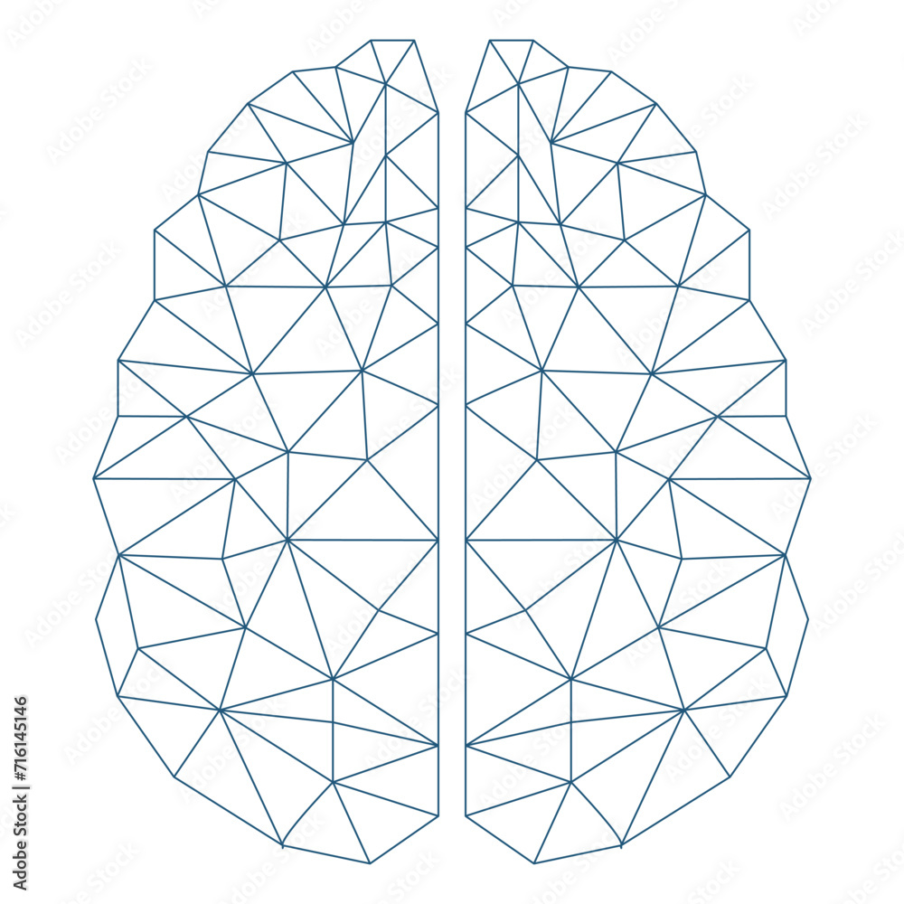 Human brain with colorful connected lines and dots. Vector network illustration. Human brain with colorful connected lines and dots. Vector network illustration.