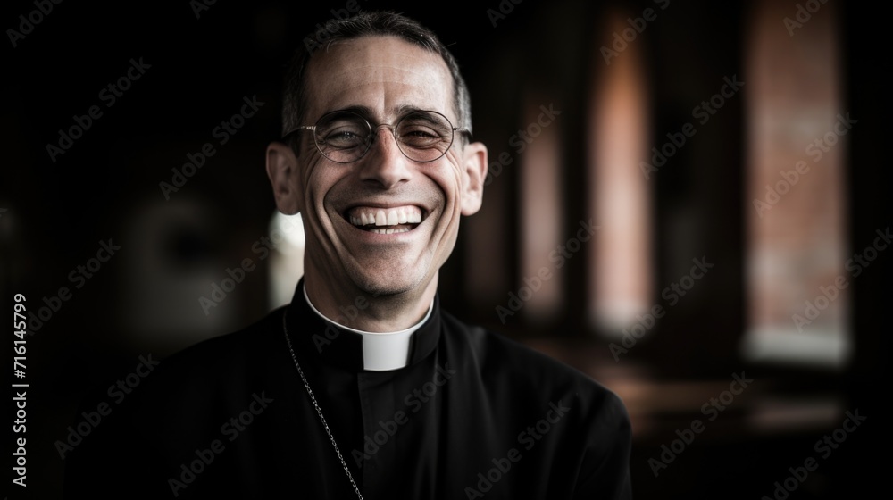 Obraz premium Friendly Catholic priest. Religion and culture.