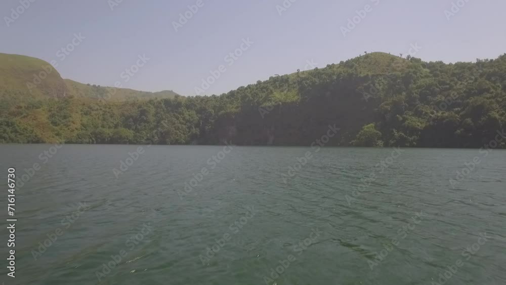 Flying a drone over a lake in the Melong region, Cameroon Flying a drone over a lake in the Melong region, Cameroon