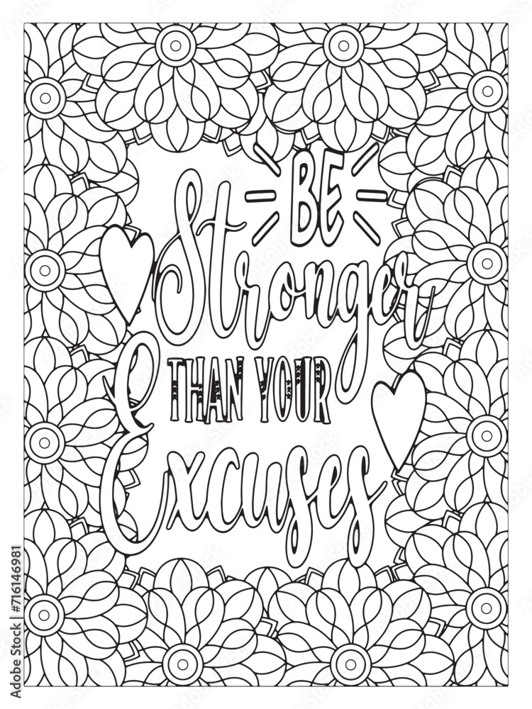 Zentangle Doodle floral pattern in black and white. Zentangle drawing. Page for coloring book interesting relaxing adults for  Motivational Quotes
