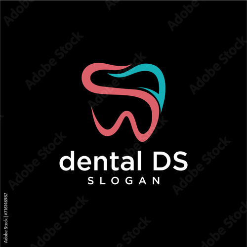 letter s d with dental logo design