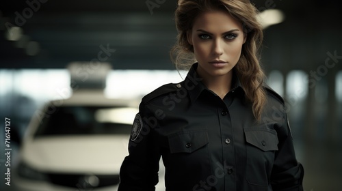 Woman police officer. Law and order, assistance, legal support. © Restyler