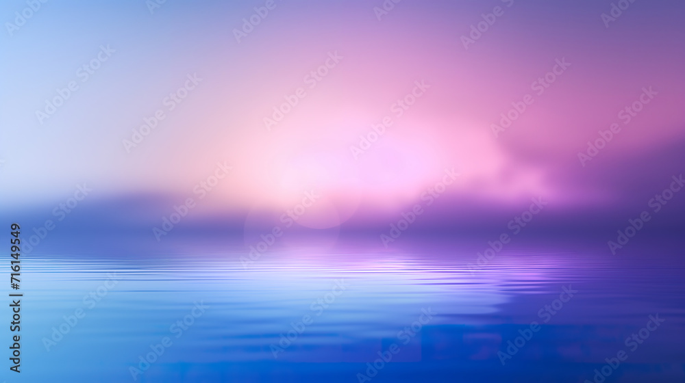 Abstract purple and blue background, wallpaper. Sunrise, sunset over the sea.