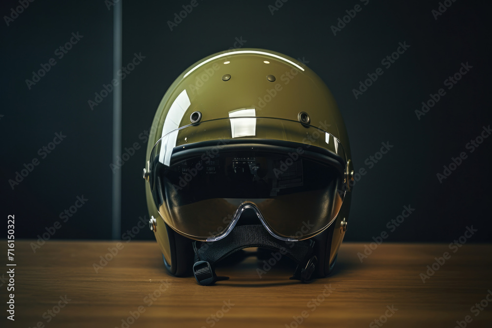 Fototapeta premium Man motorbike helmet biker motorcycle protection