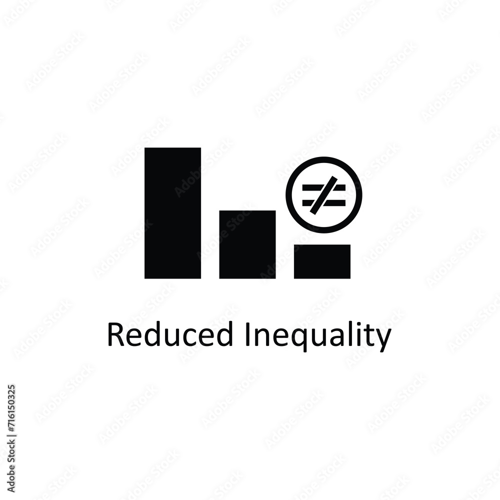 Reduced Inequality icon. Reduced Inequality icon for web design, simple flat illustration on white background..eps Reduced Inequality icon. Reduced Inequality icon for web design, simple flat illustration on white background..eps