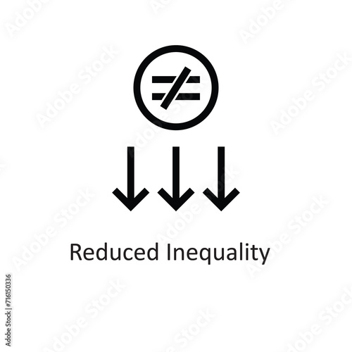 Reduced Inequality icon. Reduced Inequality icon for web design, apps, liner illustration..eps