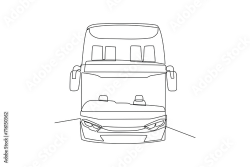 Continuous one line drawing Modern Bus. Land transportation concept. Doodle vector illustration.