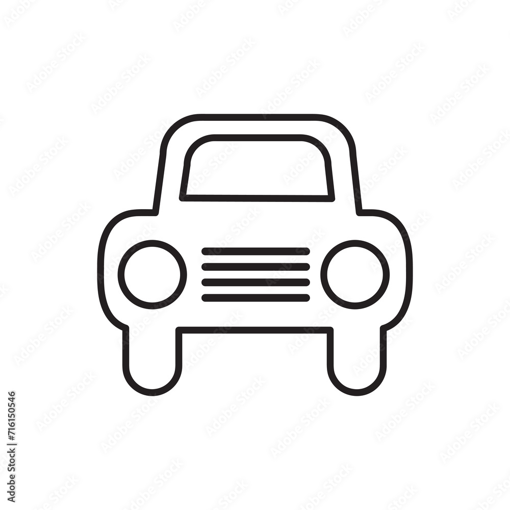 Simple car icon, creative flat car ilustration on white background..eps Simple car icon, creative flat car ilustration on white background..eps