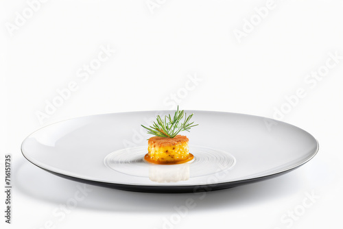 Delicious meal on a plate with a white background