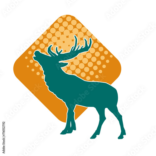 Silhouette of a deer wild forest animal with antlers.