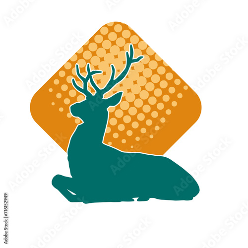 Silhouette of a deer wild forest animal with antlers.