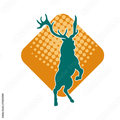 Silhouette of a deer wild forest animal with antlers.