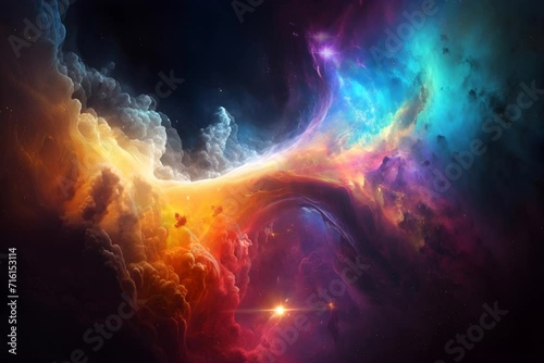 nebula and galaxies in space. seamless looping 4K virtual video animation background photo