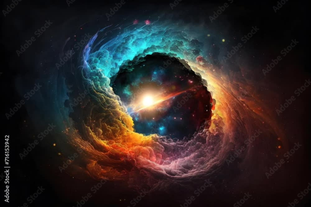 nebula and galaxies in space. seamless looping 4K virtual video animation background
