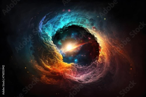 nebula and galaxies in space. seamless looping 4K virtual video animation background