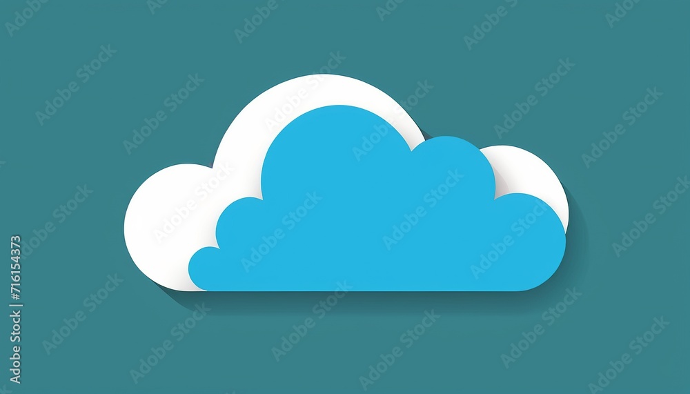 Artistic Representation of a Cloud Icon in Flat Design Artistic Representation of a Cloud Icon in Flat Design