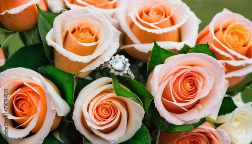 Groom’s Boutonniere: A Closeup of Rings and Roses