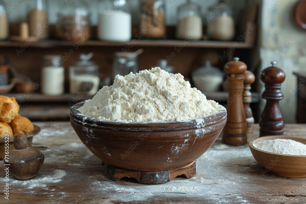 a flour in a bowl, ready to make bread a flour in a bowl, ready to make bread