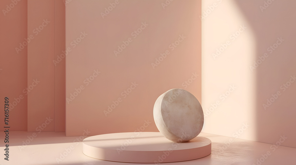 White Object on Top of Table. Podium background for product mockup White Object on Top of Table. Podium background for product mockup